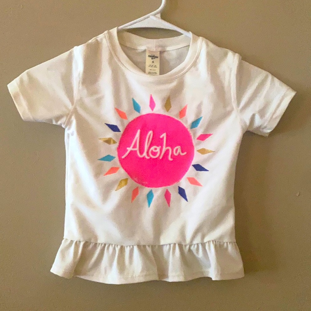 White shirt/ swim top aloha 🌸